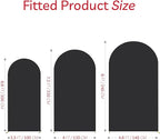 Spandex Anti Wrinkle Arch Backdrop Cover - High Elastic Fitted Arch Stand Cover Set of 3 Black Round Top Chiara Backdrop for Wedding Birthday Party Garden Decor 6.6FT, 7.2FT, 8FT