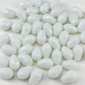 130pcs 6x8mm Teardrop Crystal Glass Beads for Jewelry Making, Faceted Vertical Hole Teardrop Glass Spacer Beads for Wind Chimes Bracelet Earring Necklace DIY Craft(White)