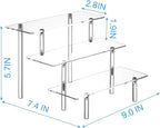 Acrylic Display Risers, Acrylic Perfume Stand Organizer, Clear Shelf Risers for Display Stands for Food, Tabletop Use, Amiibo Funko POP Figure, 3 Tier Clear Cupcake Stand Risers