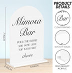 Mimosa Bar Sign, Open Bar Signs, Wedding Engagement Bridal Shower Decor for Reception Ceremony Party, Weddings White Acrylic Sign