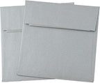 LUXPaper Square Invitation Envelopes | Peel & Press | 3 1/4" x 3 1/4" | Silver Metallic | 80lb. Text | 50 Qty