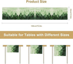 Foggy Forest Table Runner,Watercolor Wreen Misty Forest Landscape Table Runner for Kitchen Dining Table Home Party Decoration 13x120 Inch
