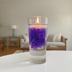 24 Pcs Floating Candles for Centerpieces and Floating Flowers Vase Fillers for Centerpieces Artificial Purple Flowers for Wedding Table Party Home Decoration