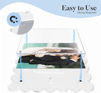 Cuspin 2 Pack 4x6 Acrylic Frame, Scalloped Picture Frame Clear Magnetic Acrylic Photo Frames with Dual Kickstand Holes for Vertical and Horizontal Display