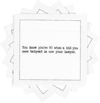 Five Star Napkins 50th Birthday Quotes White Cotton Cocktail Napkins, Beverage Napkins, Bar Napkins, Cloth Napkins, Party Napkins, Events, Holidays, Weddings, Birthdays, Disposable, 4.5" x 4.5"- (50x)