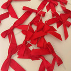 50pcs 2-1/2" Red Satin Ribbon Bows with Twist Ties for Gift Wrapping Packing Christmas Decoration (Red)