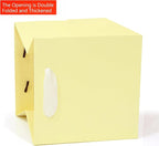 Yellow Paper Gift Bag 4 in Paper Box Small Square Bottom Kraft Paper Bags with Handles for Wedding Baby Shower Birthday Party (Yellow, 4 x 4 x 4 in, 10 CT)