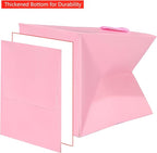 Pink Paper Gift Bag 10 in Paper Gift Box Large Square Bottom Kraft Paper Bags with Handles for Wedding Baby Shower Birthday Party (Pink, 10 x 10 x 10 in, 10 CT)