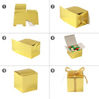 COTOPHER 60pcs Small Gift Boxes, Favor Boxes 2x2x2 inches Paper Gift Boxes with Ribbons Candy Box for Wedding Favors Baby Shower Bridal Shower Birthday Party (60pcs 2x2x2, Gold)