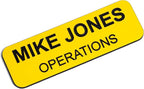 Custom Engraved Name Tag Badges – Personalized Identification with Pin or Magnetic Backing, 1 Inch x 3 Inches, Yellow/Black