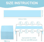 10 Pack 10ft Baby Blue Chiffon Table Runners Wedding Table Runner Sheer Romantic Tulle Table Runner for Christmas Wedding Bridal Tea Party Baby Shower Birthday Party Table Decorations(120 x 12 in)