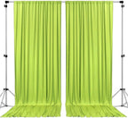 AK TRADING CO. 10 feet x 10 feet Light Green Polyester Backdrop Drapes Curtains Panels with Rod Pockets - Wedding Ceremony Party Home Window Decorations, 5FT x 10FT