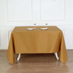 Efavormart 90" Gold Wholesale Linens Polyester Square Linen Tablecloth for Kitchen Dining Catering Wedding Birthday Party Events