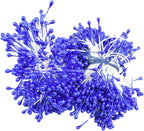 HAHIYO 700Pcs 3mm Royal Blue Pearl Double Head Flower Stamen Pistil - Handmade Artificial Pearlized Floral Pollen for Making, Scrapbook Decoration