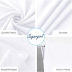 Sugargirl 10x10FT White Backdrop Curtains Polyester Photo Backdrop Drapes Curtains 2 Panels with Rod Pockets for Party Birthday Wedding Photography Home Decoration