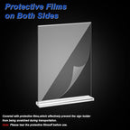 Acrylic Sign Holder,Clear Plastic Sign Holder8.5x11 inches Paper Card T Shape Double Sided Display Stand Picture Frame Desktop Table Menu Signs Office,Store, 10 Pack