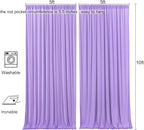 AK TRADING CO. 10 feet x 10 feet Polyester Backdrop Drapes Curtains Panels with Rod Pockets - Wedding Ceremony Party Home Window Decorations - Lavender