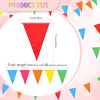 Tatuo 200 Feet Solid Pennant Banners Flags String Triangle Hanging DIY Bunting Flags Party Decorations for Grand Opening Party Banners for Kids Birthday, Shops (Mixed Colors)