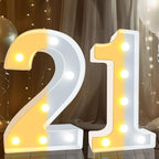 Pooqla 21st Birthday Decorations for Her Him, Decorative LED Light Up Numbers, Marquee Numbers 21 Sign for Party Backdrop 21st Wedding Anniversary Decor, Warm White and Cool White Number 21