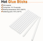 HARFINGTON 10pcs Hot Glue Sticks 0.43" Dia x 7.87" Long EVA Mini Hot Melt Adhesive Glue Stick for Hot Melt Gun Wood Plastic Glass Flowers Fabrics Foam, White
