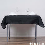 Efavormart 54x54 Black Wholesale Linens Seamless Polyester Square Linen Tablecloth for Wedding Banquet Party Restaurant