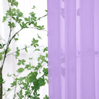 Window Purple Sheer Curtains 90 Inches Long 2 Panels Sheer Curtain Basic Rod Pocket Panel for Bedroom Children Living Room Yard Kitchen (Purple, 52" W x 90" L | 2 pcs)