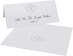 Linked Hearts Printable Place Cards, Silver (Choose Color), Set of 150 (25 Sheets), Laser & Inkjet Printers - Wedding, Party, Dinner, and Special Events - Made in the USA