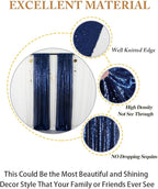 ShinyBeauty Sequin Backdrop Curtains 4 Panels Navy Blue 2FTx8FT Navy Blue Curtains Sequin Fabric Photo Backdrop Curtains Navy Blue Glitter Curtains for Party Baby Shower Backdrop Backgrounds