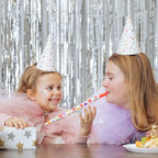 20 Pack Foil Curtain Backdrop Silver Metallic Tinsel Foil Fringe Curtains Photo Booth Props for Birthday Wedding Engagement Baby Shower Bachelorette Christmas Holiday Celebration Party Decorations