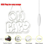 Oh Baby Neon Sign for Backdrop Wall Decor, Cute Decorative Lights, oh baby Neon Lights for Baby Shower Birthday Party Bedroom gender reveal parties Baby's Room Cool White size:12.6 * 11.61In