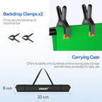 EMART Photo Video Studio 8.5 x 10ft Green Screen Backdrop Stand Kit, Photography Background Support System with 10 x12ft 100% Cotton Muslin Chromakey Curtain