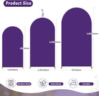 6FT Purple Arch Backdrop Cover - Polyester Fitted Wedding Arch Stand Covers Round Top Chiara Arch Backdrop Cover for Birthday Party Banquet Photo Background Decoration