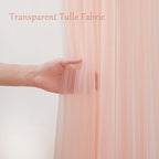 20ft X 10ft Peach Tulle Backdrop Curtain for Parites, Sheer Backdrop Curtains Fabric Drapes for Wedding Ceremony Arch Party Stage Decorations