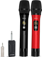 Bietrun Wireless Microphone Dynamic Mic System with Rechargeable Receiver, 1/4" Output, for Karaoke, Church, Speech, Wedding, Party Singing(160 ft Range)-Auto Connect