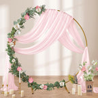 Pink Wedding Arch Draping Fabric 29" x 20 FT Blush Drapes for Backdrop Sheer Curtains Wedding Drapes for Romantic Bridal Baby Shower Decorations Ceremony Birthday Party Fall Outdoor Events