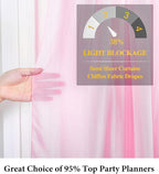 DUOBAO Pink Chiffon Backdrop Curtain-2 Panels 29x120-Inch Wedding Draping Beach Curtains for Living Room Polyester Voile Window Darpes Photography Backdrops for Party Ceremony (29''x120''x2pc)