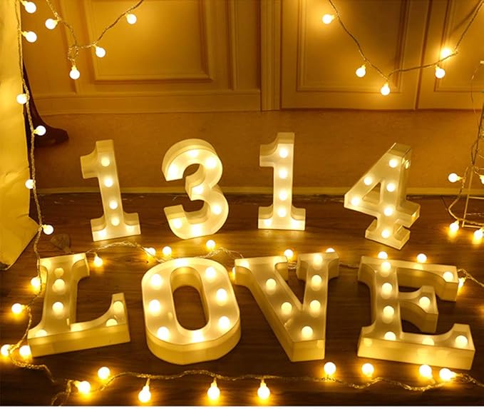 MUMUXI Marquee Light Up Letters | Large Light Up Numbers | Battery Powered and Bright with Every Letter of The Alphabet | for Wedding, Birthday, Party, Celebration, Christmas or Home Decoration (3)