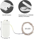 24 Pack Fairy Lights Battery Operated String Lights-3.3ft 20 LED Silver Wire Warm White for Wedding,Party,Table Centerpieces,DIY Crafts,Mason Jars Decor