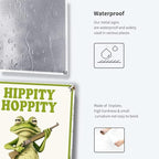 Funny Frog Room Sign - "Hippity Hoppity Get Off My Property" No Trespassing Warning Sign, Vintage Metal Tin Wall Décor, 8" x 12" for Bedroom, Door, Home