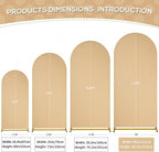 SoarDream 7.2FT Wedding Arch Cover Khaki Spandex Fitted Wedding Arch Stand Covers Fitted for Round Top Chiara Arch Cover Stretchy Backdrop for Birthday Birthday Party Balloon Decor