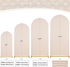 SoarDream 7.2FT Wedding Arch Cover Beige Spandex Fitted Wedding Arch Stand Covers Fitted for Round Top Chiara Arch Cover Stretchy Backdrop for Birthday Birthday Party Balloon Decor