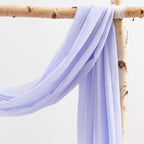 Wedding Arch Draping Fabric,2 Panels 18FT Purple Sheer Chiffon Curtain Drapes 6 Yards for Wedding Ceremony Birthday Party Decoration