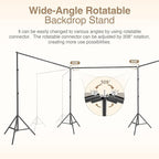 EMART Backdrop Stand, 30x7ft(WxH) Large Adjustable Background Support System with 308° Angle Rotatable Connector, 12 Clamps, 4 Sandbags and Carry Bag for Paties, Wedding, Photography Studio, Video