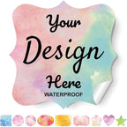 Custom Stickers Personalized Labels - Customized Stickers with Any Design Image Logo Text,Custom Stickers for Business Logo,Custom Thank You Label Stickers,100 Labels (Fancy Frame,2"x2")