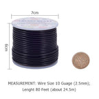 BENECREAT 10 Gauge Jewelry Craft Aluminum Wire 80 Feet Bendable Metal Sculpting Wire for Craft Floral Model Skeleton Making (Black, 2.5mm)