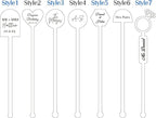 20Pcs Personalized Acrylic Stir Sticks,Custom Cocktail Swizzle Sticks Bar Drinks Mixing Rod for Coffee Whiskey Beverage,Perfect for Wedding,Birthday,Bachelorette,Bridal or Baby Shower,Corporate Event
