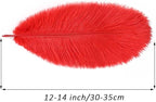 YAKRUNA 30PCS Red Ostrich Feathers Bulk 12-14 Inches for Centerpieces for Wedding Birthday Gatsby Party, Decorative Plumes for Vase & Table & Christmas Tree Decor (30-35cm, Red)