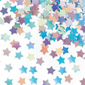Laser Silver Star Confetti Holographic Table Decoration for Baby Shower Birthday Wedding Graduation Eid Ramadan Theme Party,1.2 inch in Diameter,200 Counts