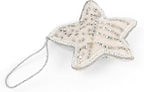 Beaded Star Hanging Ornaments with Twine - Beaded Decorative Ornaments Set of 6 for Tabletop Decoration, Bookshelf, Desk, Nightstand, Home, Office, Desktop, Cabinets, Shelf (White) - CLEENTABLE