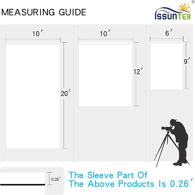 ISSUNTEX 6X9 ft Background Polyester Backdrop, Photo Studio, Collapsible High Density Screen for Video Photography and Television-White